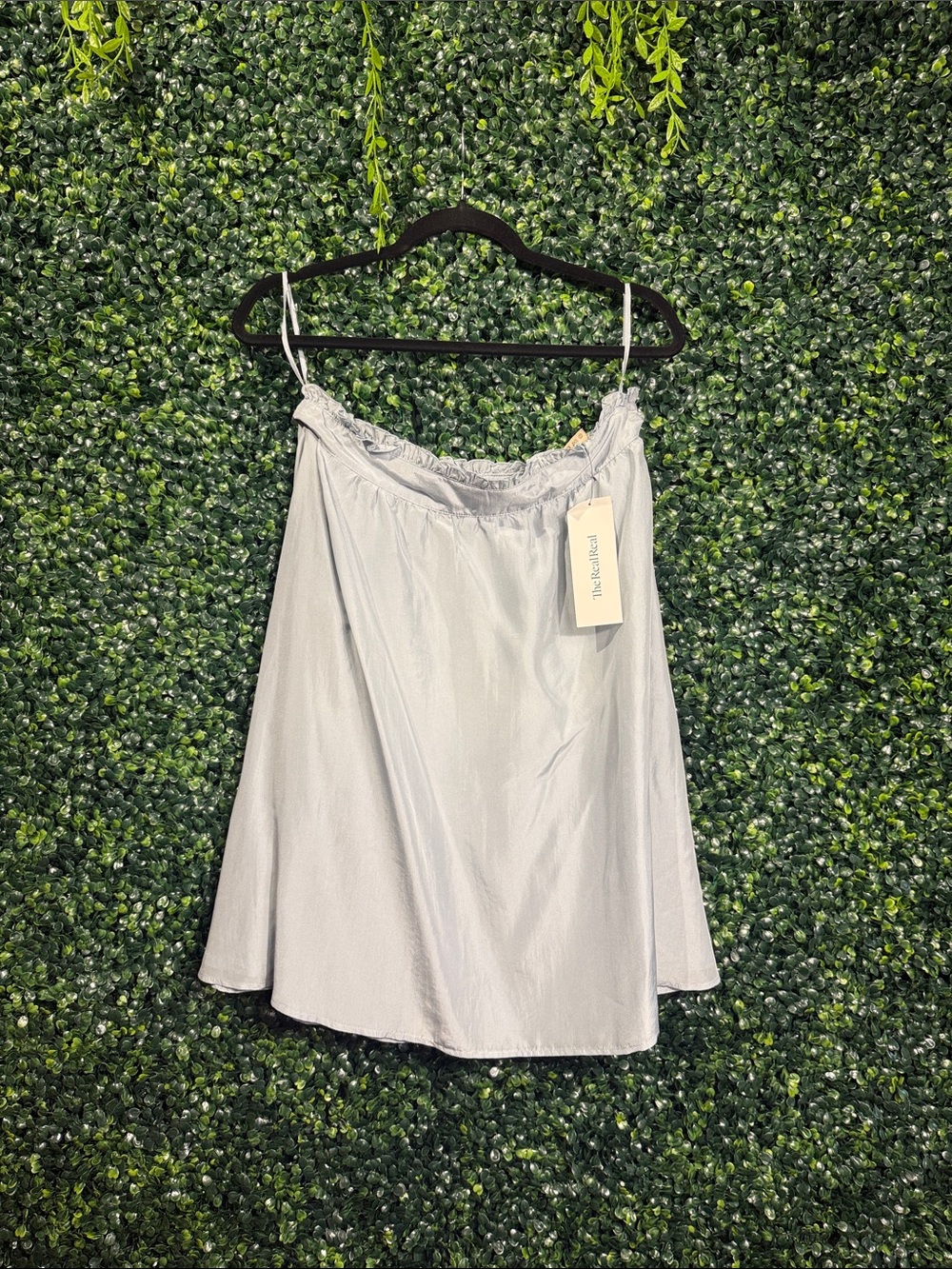 Burberry Light Gray Satin Off-Shoulder Camisole